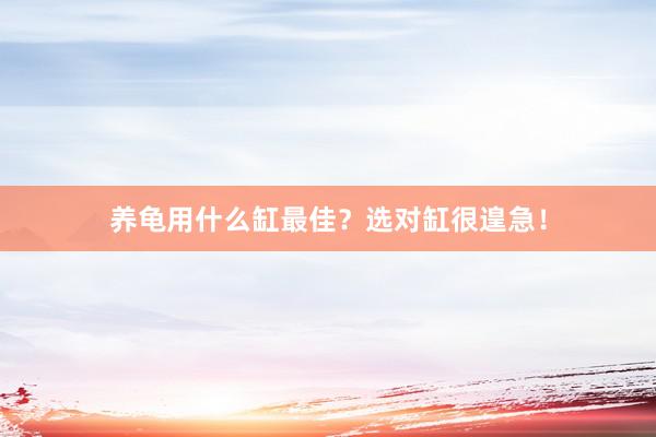 养龟用什么缸最佳？选对缸很遑急！