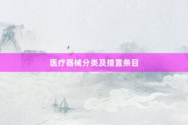医疗器械分类及措置条目