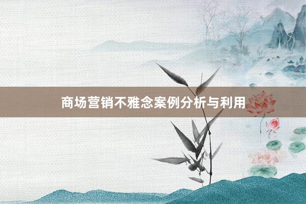 商场营销不雅念案例分析与利用